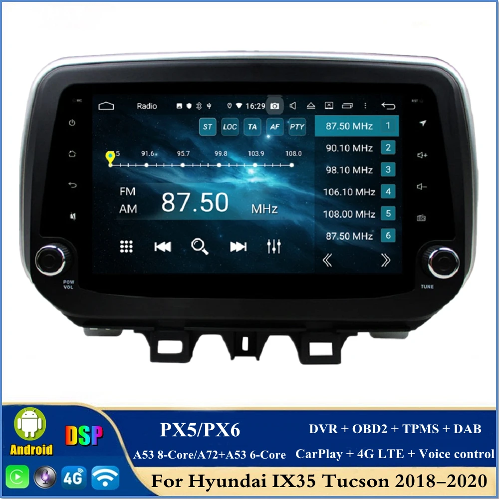 

DSP 8-Core PX5 4GB+64GB Android 9.0 HD 9" Car DVD GPS for Hyundai IX35 Tucson 2018 Stereo Radio Bluetoot 4.2h WIFI Mirror-link