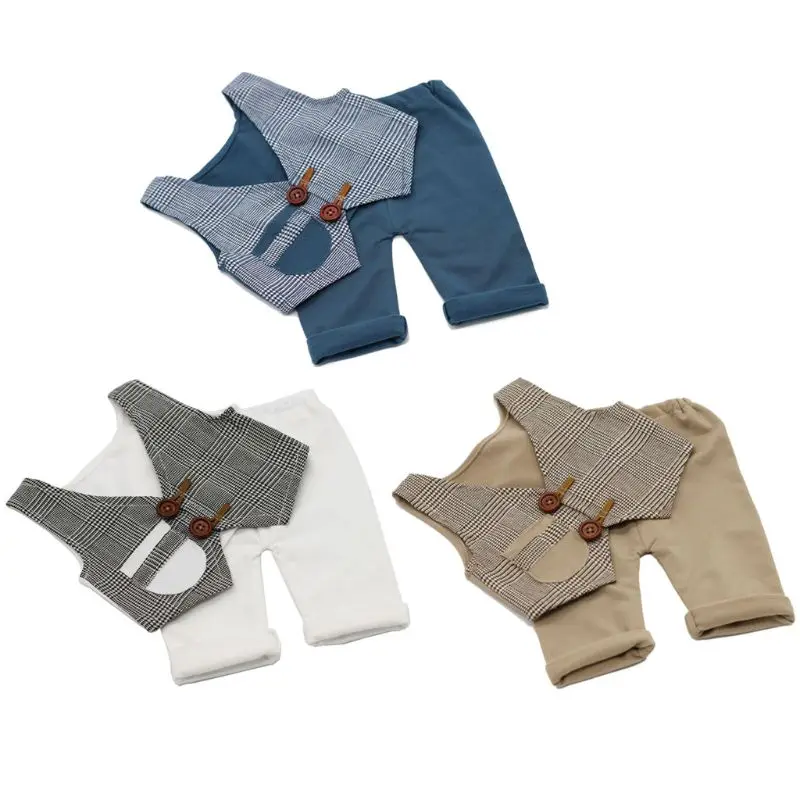 

Pants and Vest Set Accessories for Newborn Photography Props Costume Infant Baby Boy Little Gentleman Outfit