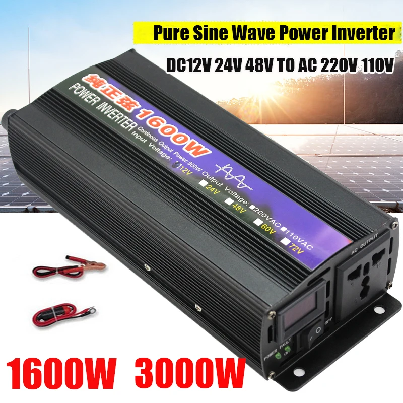 

Инвертор немодулированного синусоидального сигнала, 1000 Вт, 1600 Вт, 2000 Вт, 2600 Вт, от 12 В до 3000 В переменного тока, 60 Гц, 50 Гц
