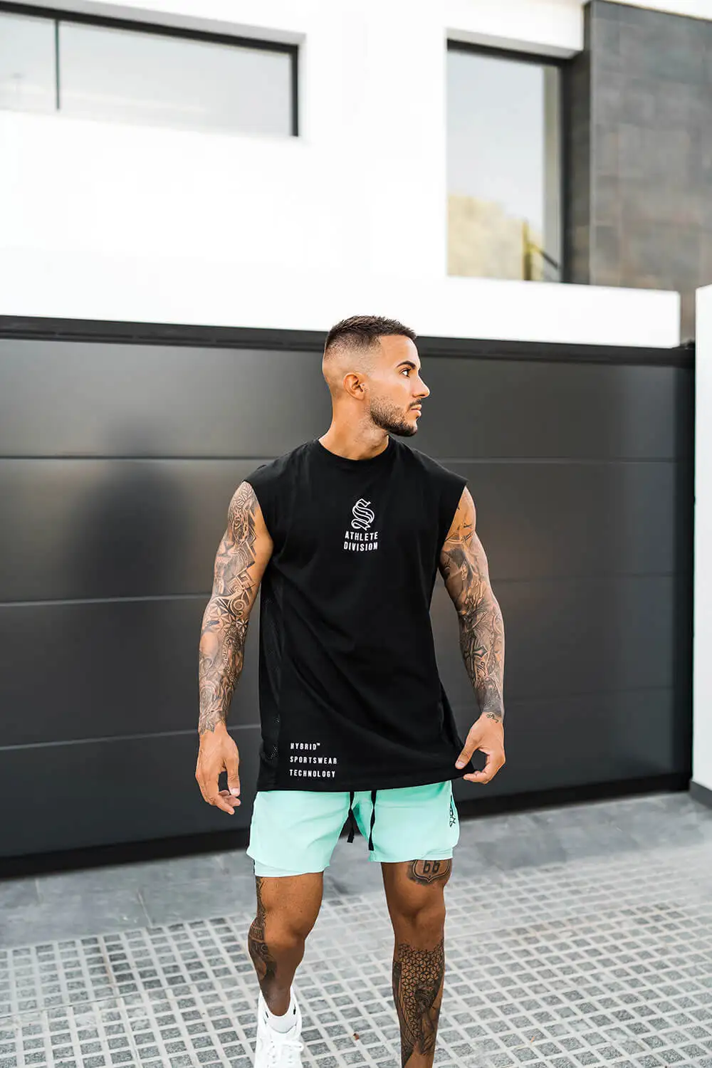 Майка для спортзала мужская рубашка без рукавов фитнеса жилет бега спортивные