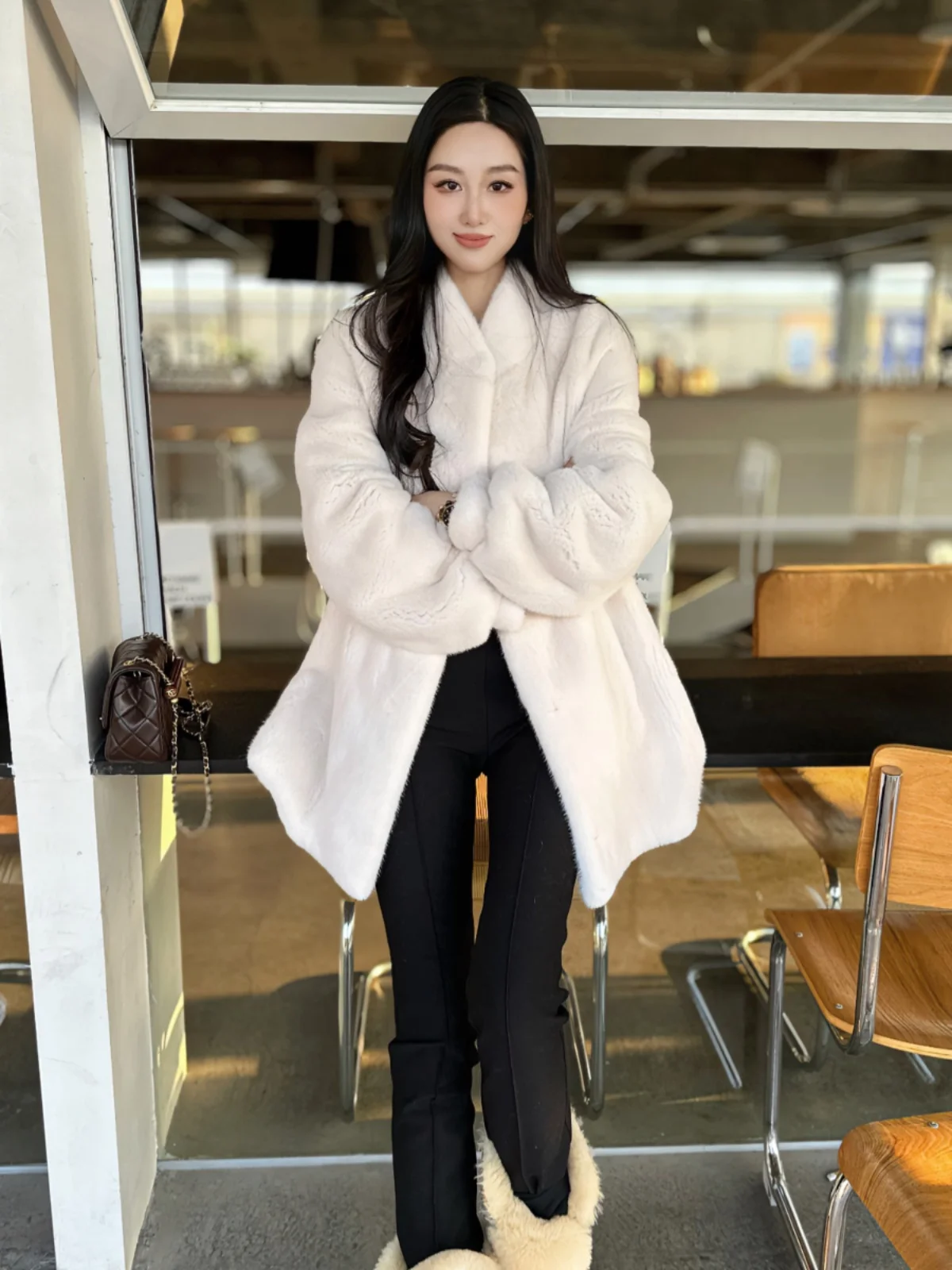 Зима 2024 импортная бархатная верхняя одежда из норкового меха Haining пальто