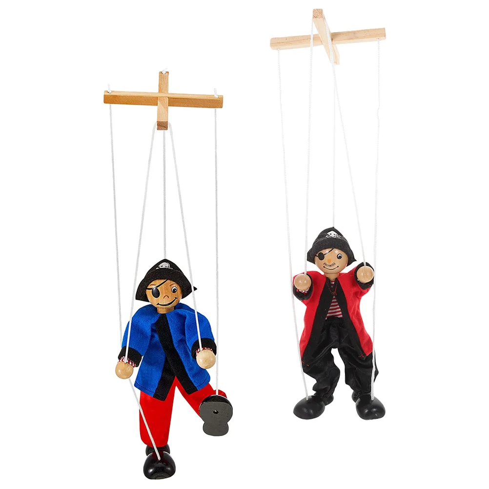 

2pcs Cartoon Pull String Puppet Delicate Kids Toys For Kids Stage Performance Marionette Prop