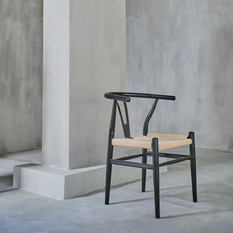 Solid Wood Nordic Simple Modern Dining Chair Leisure Arm-bac