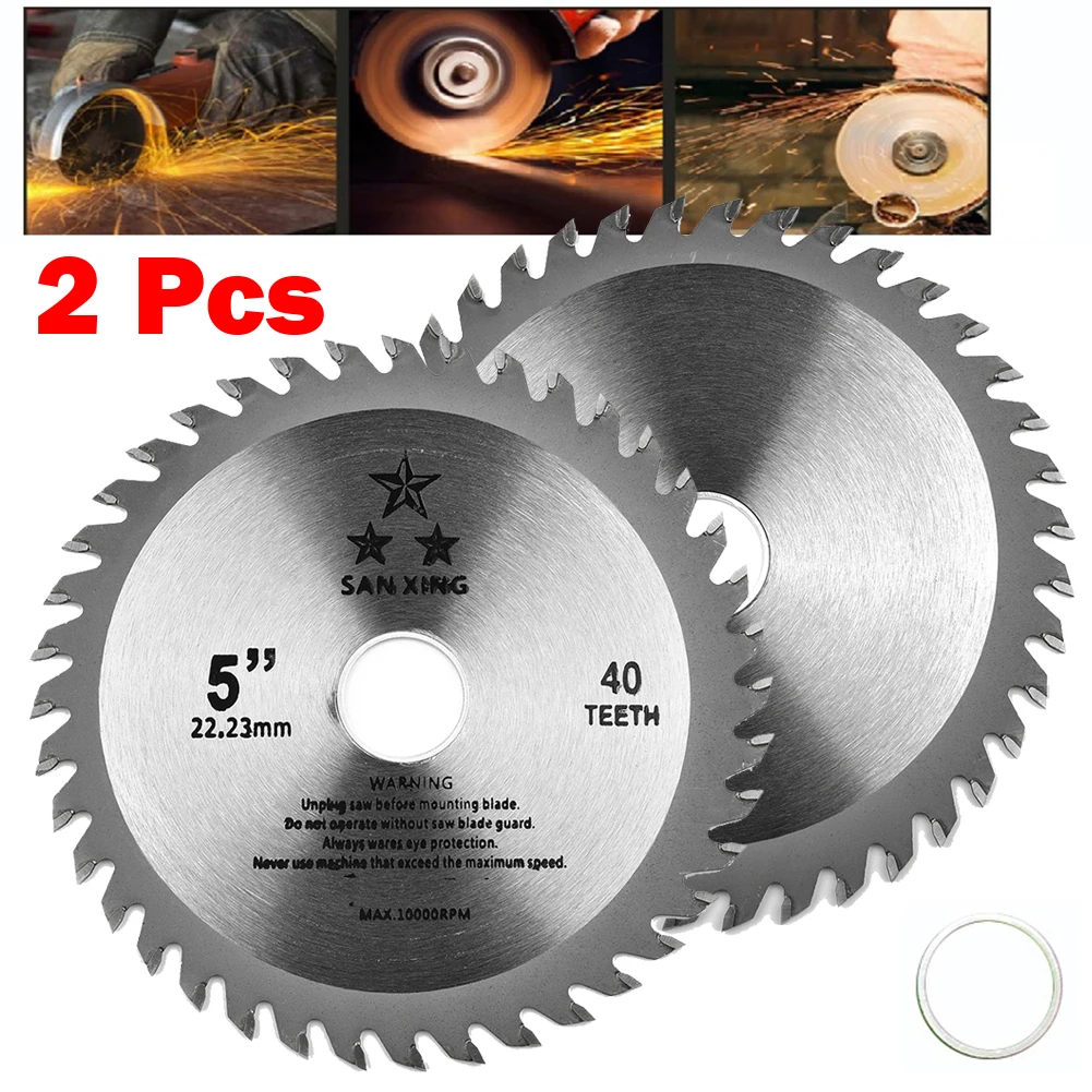 

5Inch Carbide Circular Saw Blade 40T Woodworking Cutting Disc Wheel For Wood Carbide Tipped 1in Bore 40 Teeth Max RPM 5,500