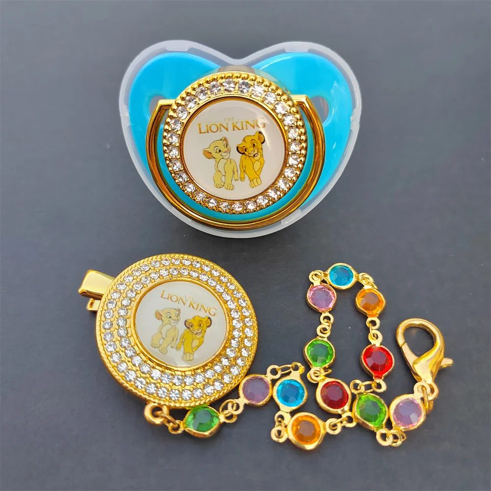 

[1 Set ] Disney Designer New Dummy Soother with Anti-drop Dummy Holder Boy Girls Sleeping Bite Soothing Soothers Baby Girl Boy