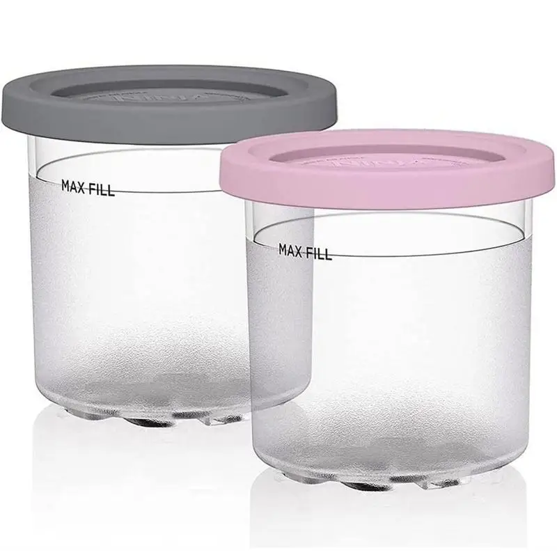 

Ice Cream Maker Container Dessert Food Storage Cups For Homemade Ice Cream Reusable Airtight Washable Ice Cream Milkshakes And