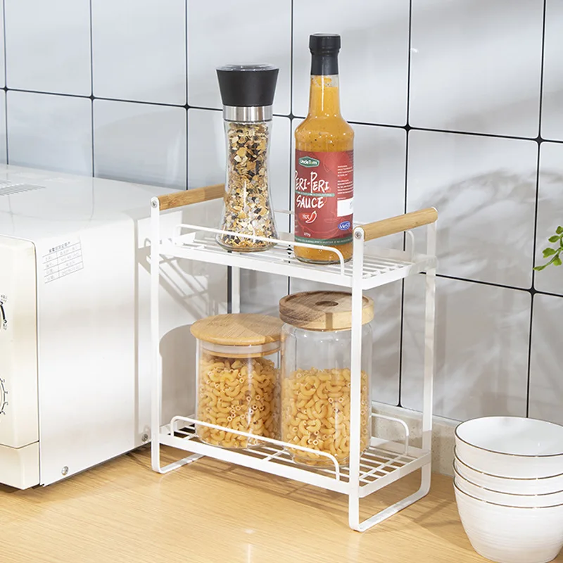 

Стойка для специй органайзер для столешницы 2 счетчик уровней полка стоячий держатель для хранения для кухонного шкафа-бронза