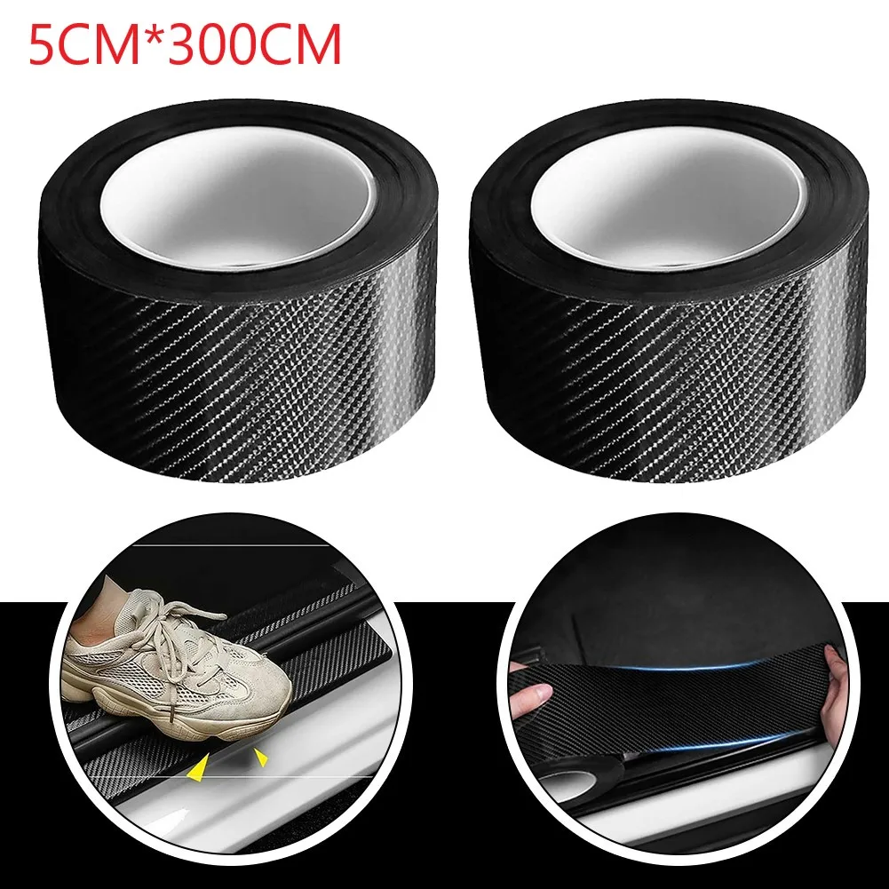 Car Car Door Sill Protector Strip 5cm*3m Scratch Protection Black Carbon Fiber Door Scuff Anti 3D Carbon Fiber Car Car Door Sill Protector Strip 5cm*3m Scratch Protection Black Carbon Fiber Door Scuff Anti 3D Carbon Fiber
