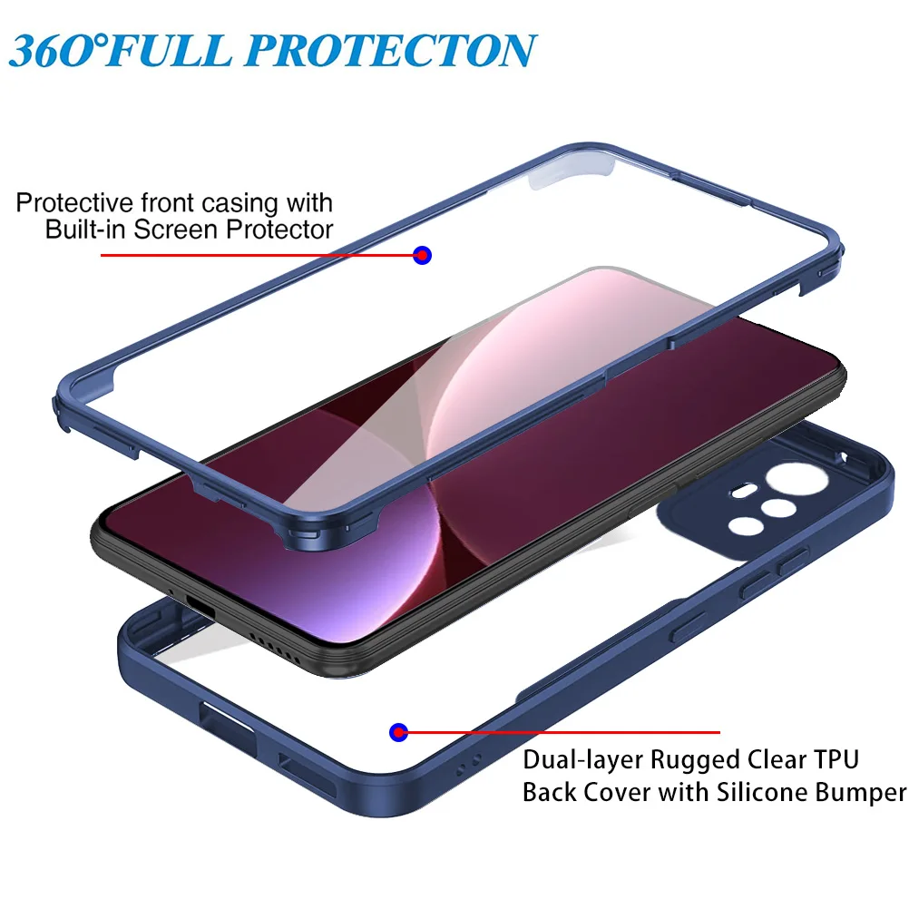 

Fully Coverage case For Xiaomi 12 Pro Mi12 12X Mi 11T Pro 11 Lite Mi11 Pro 11i double protect shield cover