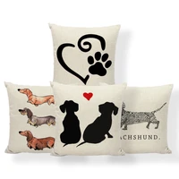 decorative throw pillows case dachshund animals dog pet polyester pets cushion cover simple home office sofa decoration
