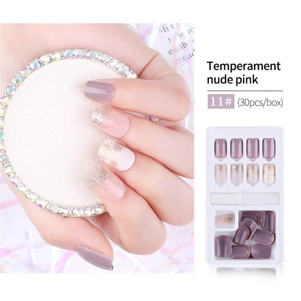 

30PCS NEW Fshion Stick On Nails Nails Art Detachable Fake Nails Full Cover Press on Nails False Nail Tips