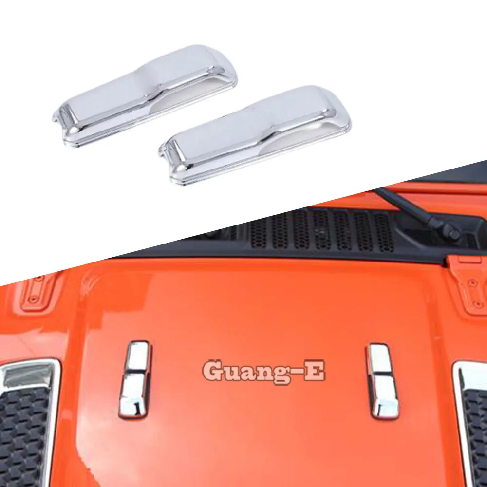 

For Jeep Wrangler JL 2018 2019 2020 2021 Body Front Head Light Lamp Clean Wash Frame Stick ABS Chrome Cover Trim Hoods 2pcs/Set