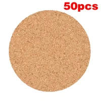 50pcs handy round shape dia 9cm plain natural cork coasters wine drink coffee tea cup mats table pad for home office kitchen new