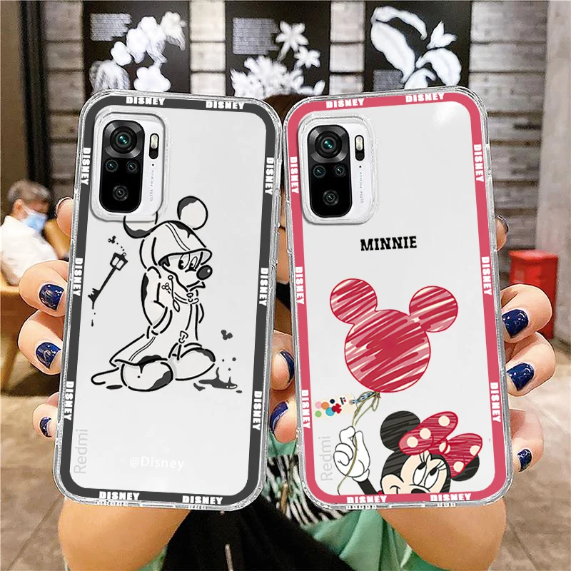 

Mickey Minnie Donald Duck Phone Case For Xiaomi Redmi Note 11E 11S 11 11T 10 10S 9 9T 9S 8 8T Pro Plus 5G 7 Transparent Cover