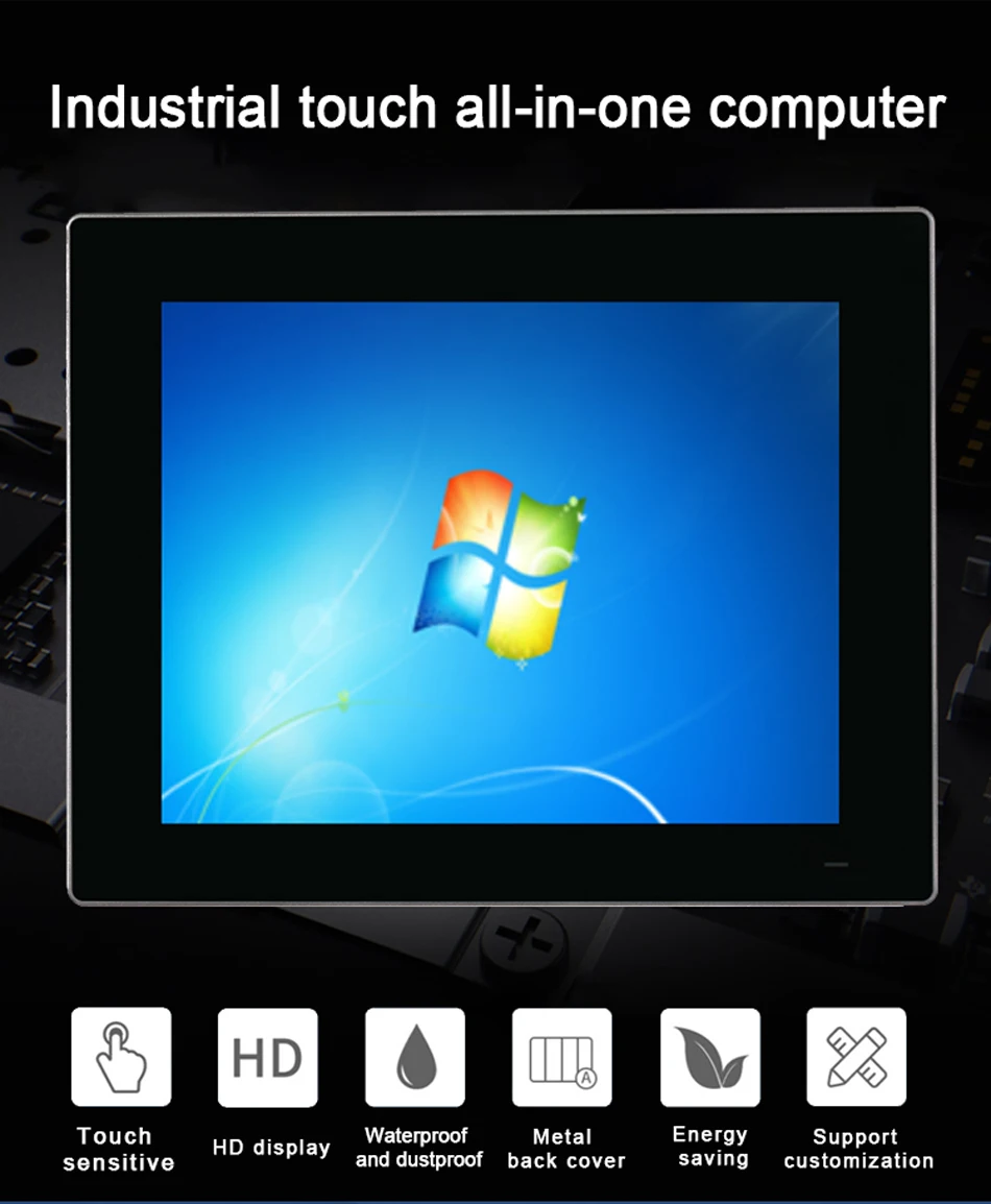 

HUNSN 15" TFT XGA LED Industrial Front IP65 Panel PC, APW21, Intel J1800 J1900 I5, 5 Wire Resistive Touch Screen,3 RS232 COM