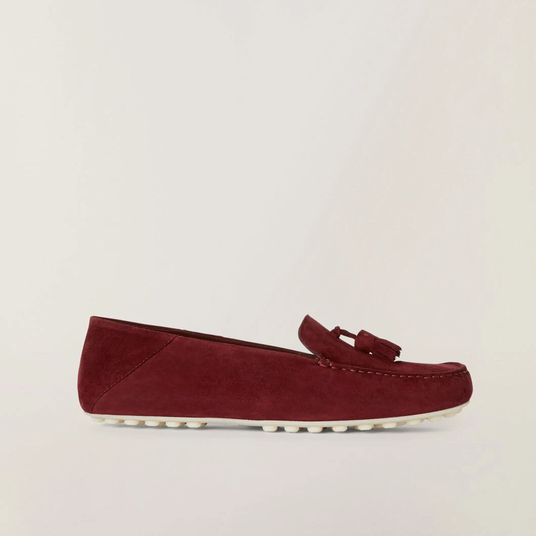 High Quality Women's Tassel Loafers Cow Suede Flats Women's Leather Loafers Solid Color Flats Comfortable Walking Shoes