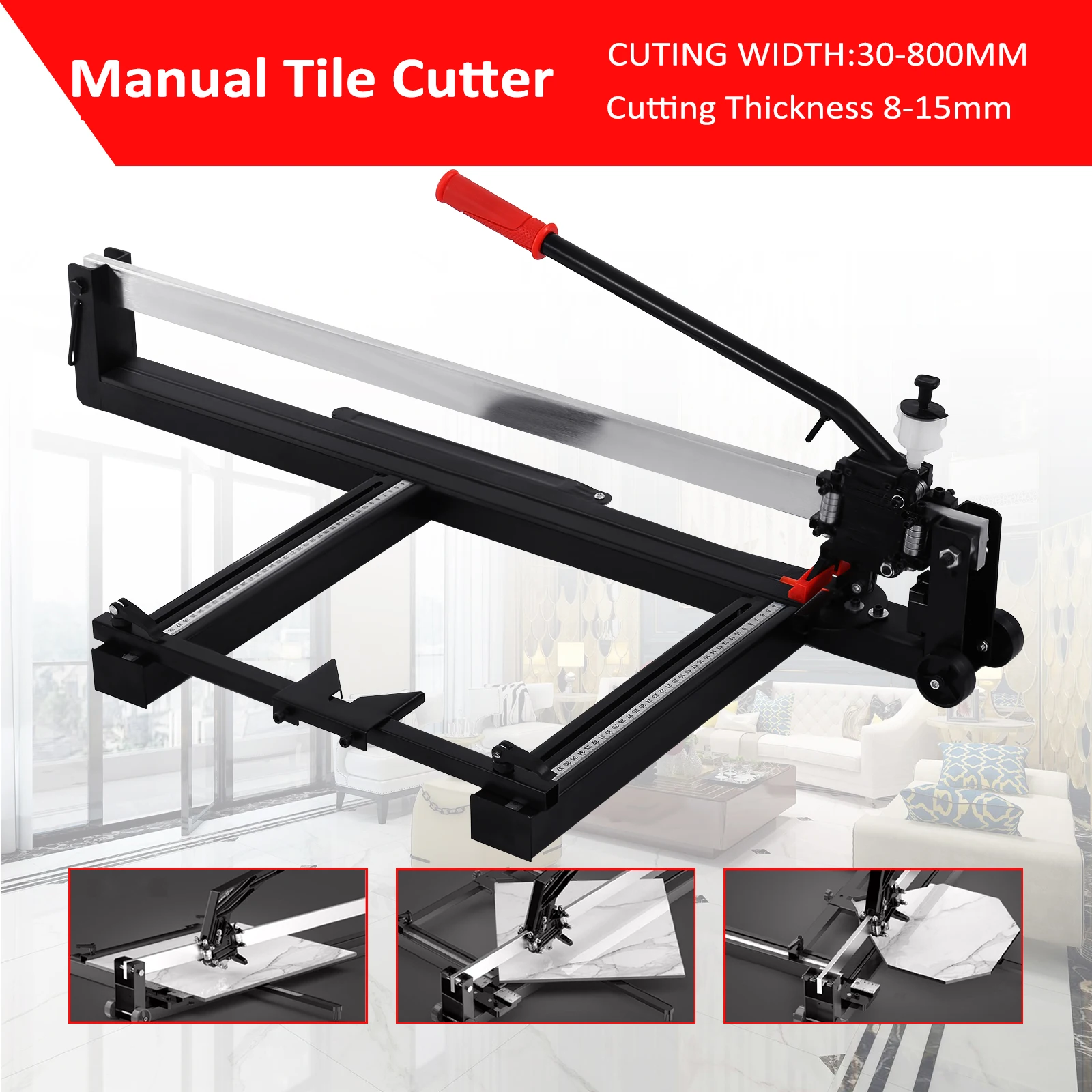 

Manual Tile Cutter Infrared Laser Positioning Floor Cutter Push Knife Professional Hand Tool for Cutting Porcelain Ceramic