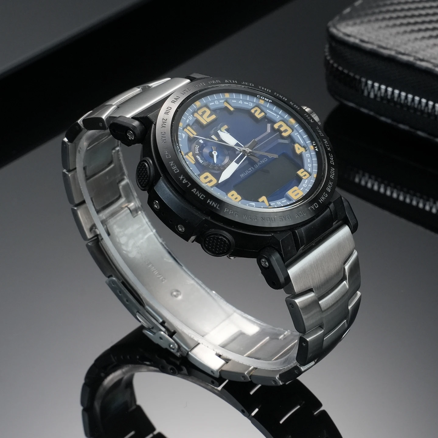 Фото Металлический ремешок для часов Casio PROTREK Series PRW-6900Y/6800/3400 PRW-6600 PRG-600Y PRG-650/600, мужской ремешок из нержавеющей стали 23 мм 24 мм №3