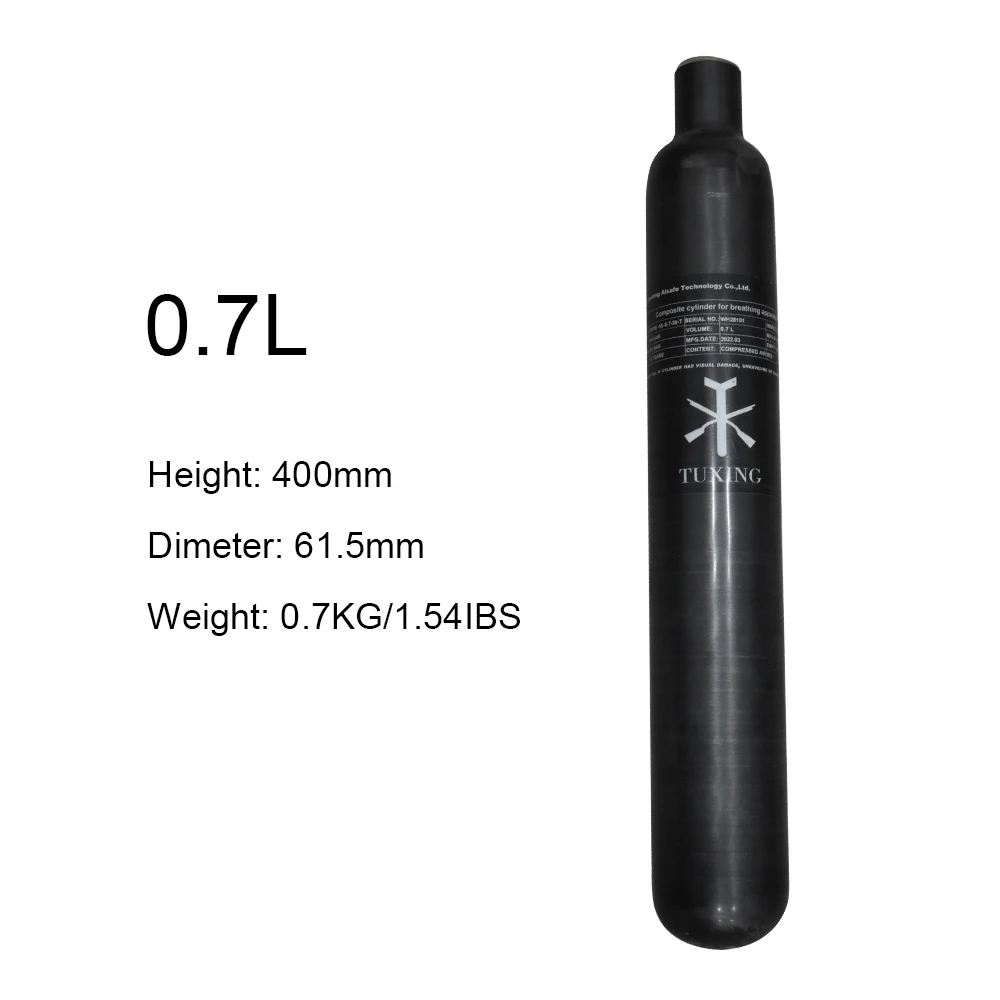 Цилиндр из углеродного волокна 30Mpa 300Bar 4500Psi 0.7L 700cc бак HPA для пейнтбола Охотничья