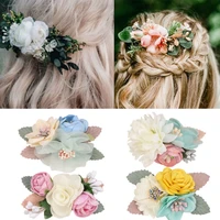 new floral hair clips baby headbands for girls boho hairpins flower barrettes hair bows bride girls photography hair accessories