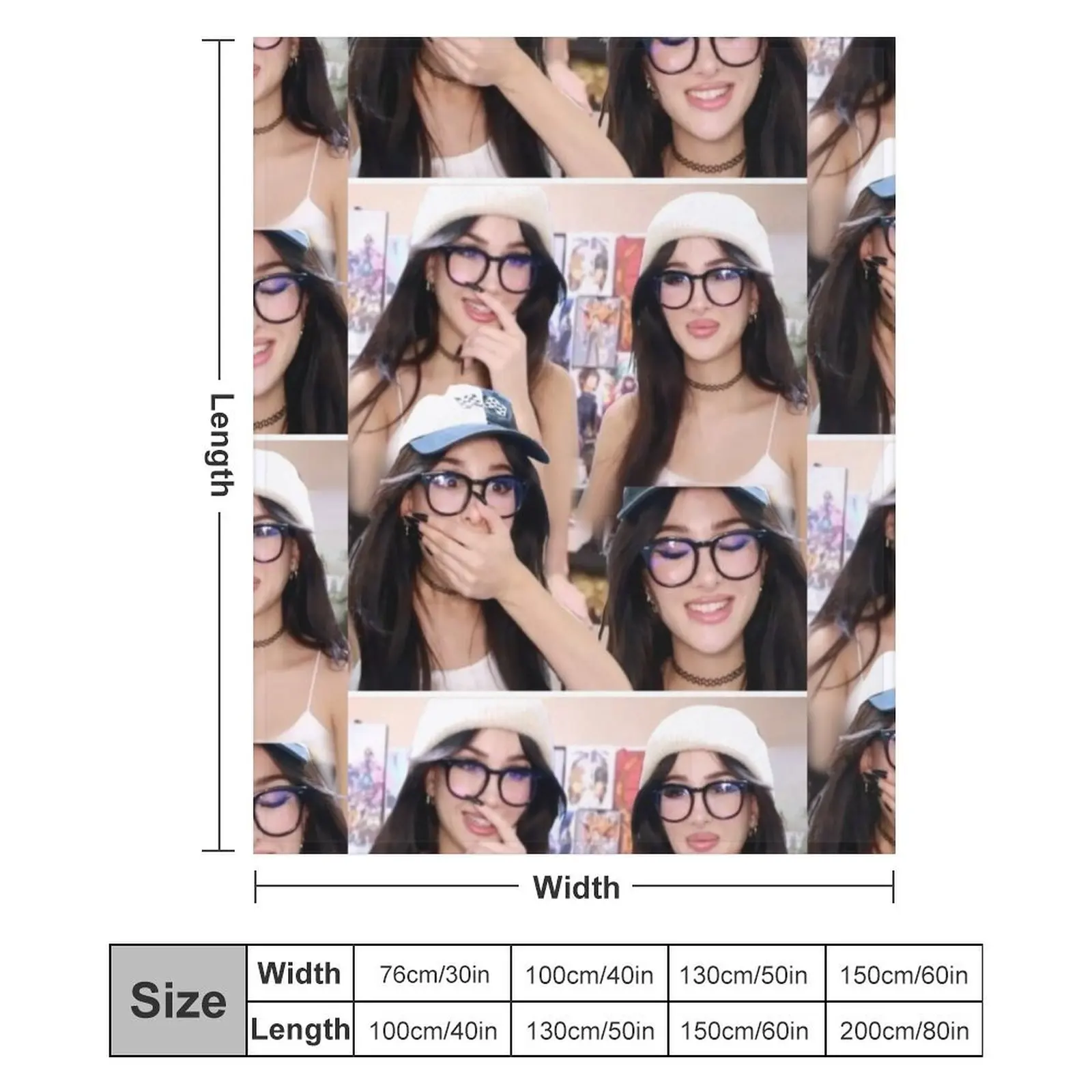 Многофункциональное мягкое теплое одеяло Sssniperwolf Collage для дома и путешествий (art.: 3920dc28618d9) - 3920dc28618d9