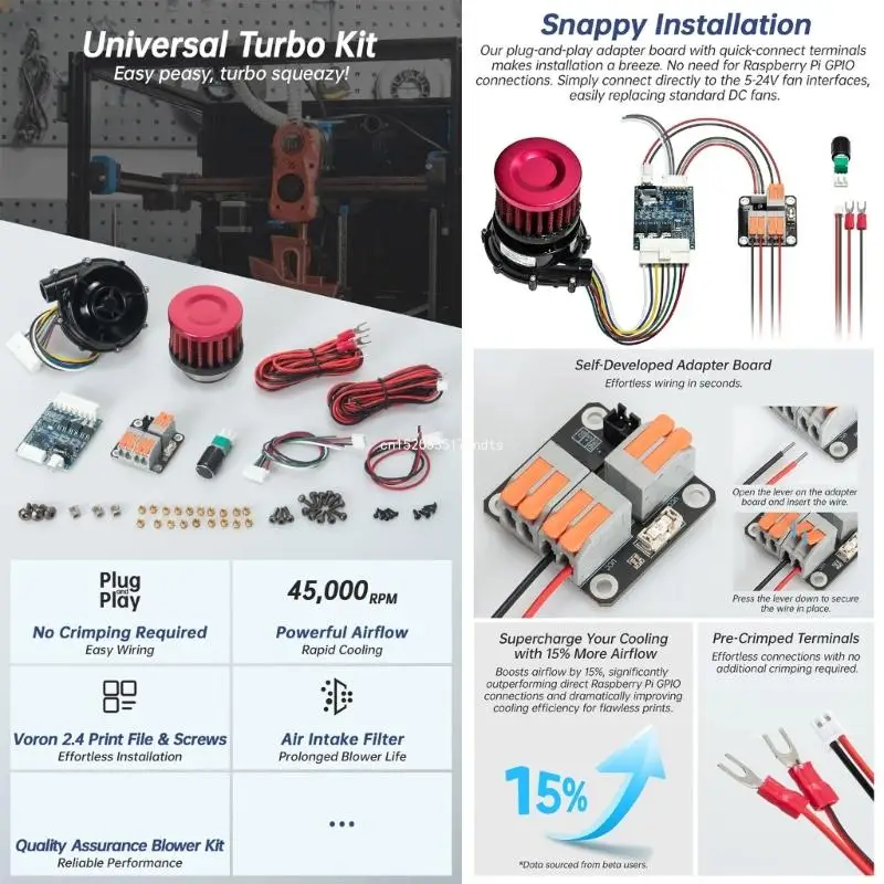 Комплект турбин WS7040 24V 7040 Вентилятор с воздушным фильтром для VzBoT HevORT Dropship