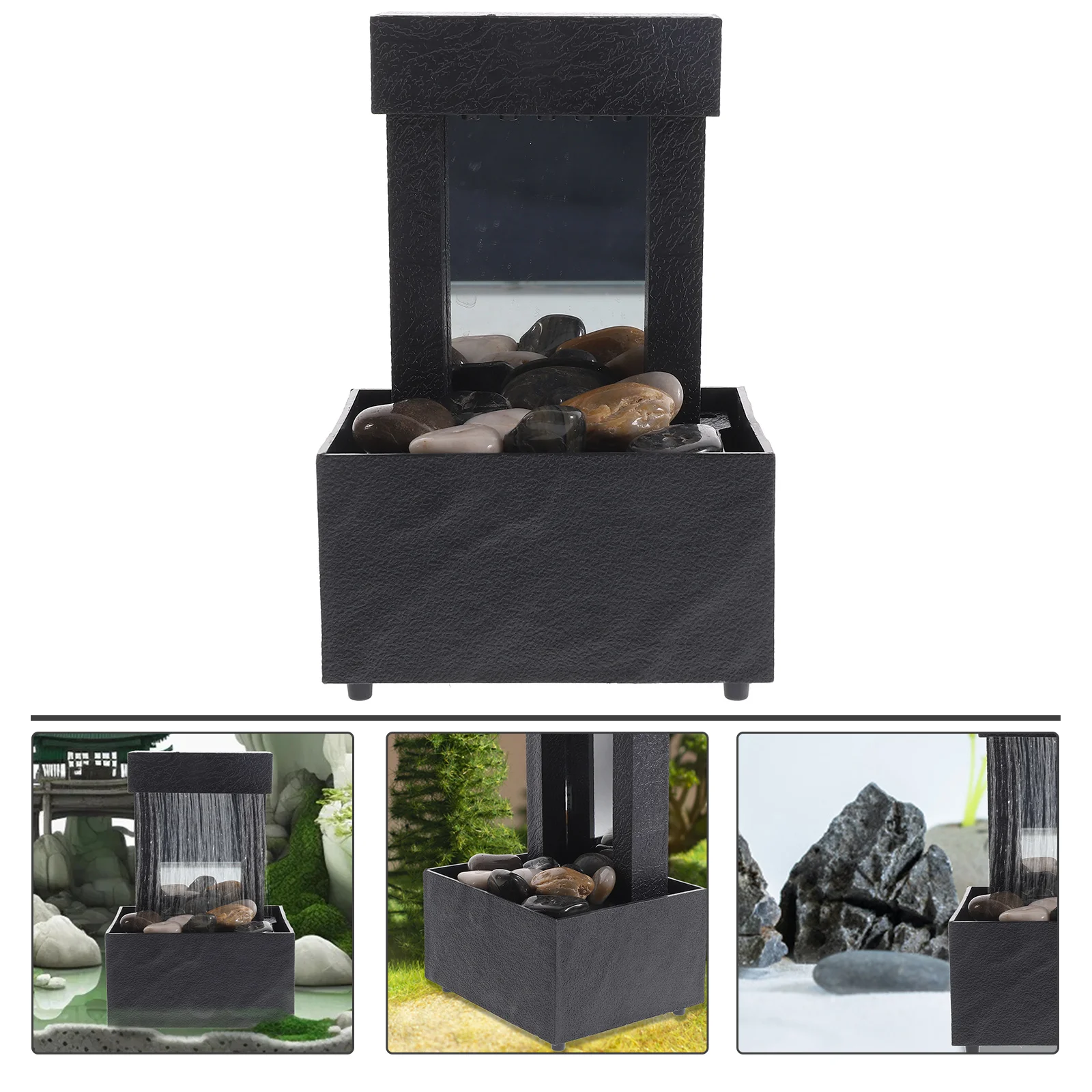 

Mini Waterfall Desk Fountain Accessories Table Indoor Abs Tabletop Fountains Office Decorative