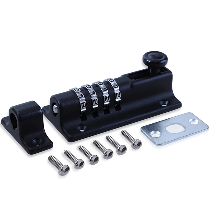 

Combination Locking Bolt, Door Slide Bolt with Anti-Tamper Security Fixing Screws for Home Shed Cabinet Garden Garage
