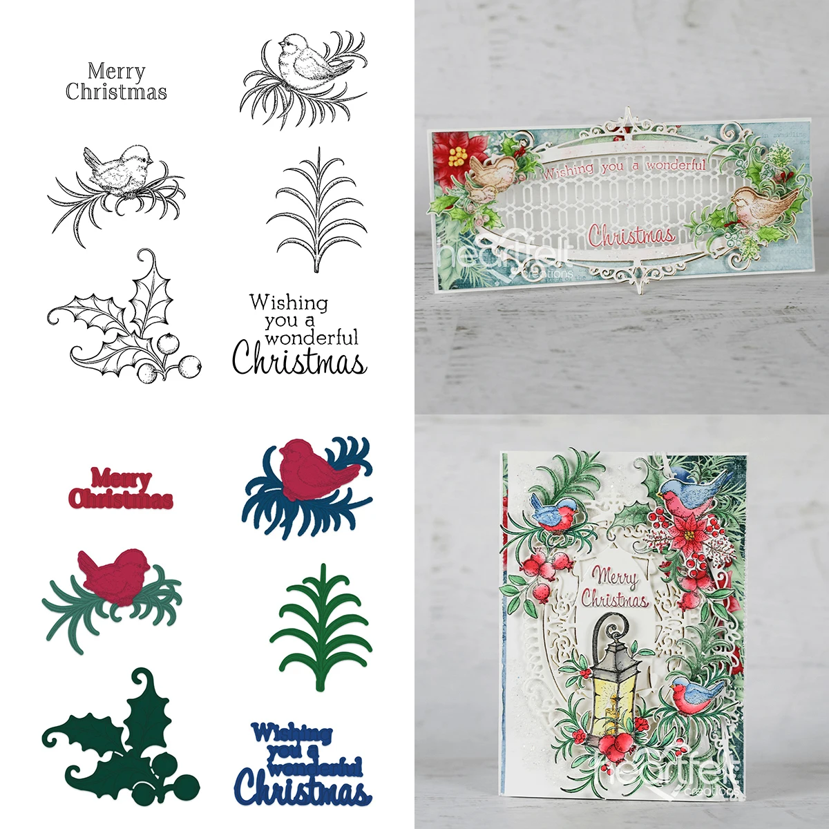 

2023 New Christmas Holly Accents Clear Stamps and Metal Cutting Dies For DIY Craft Making Paper Greeting Card Scrapbooking