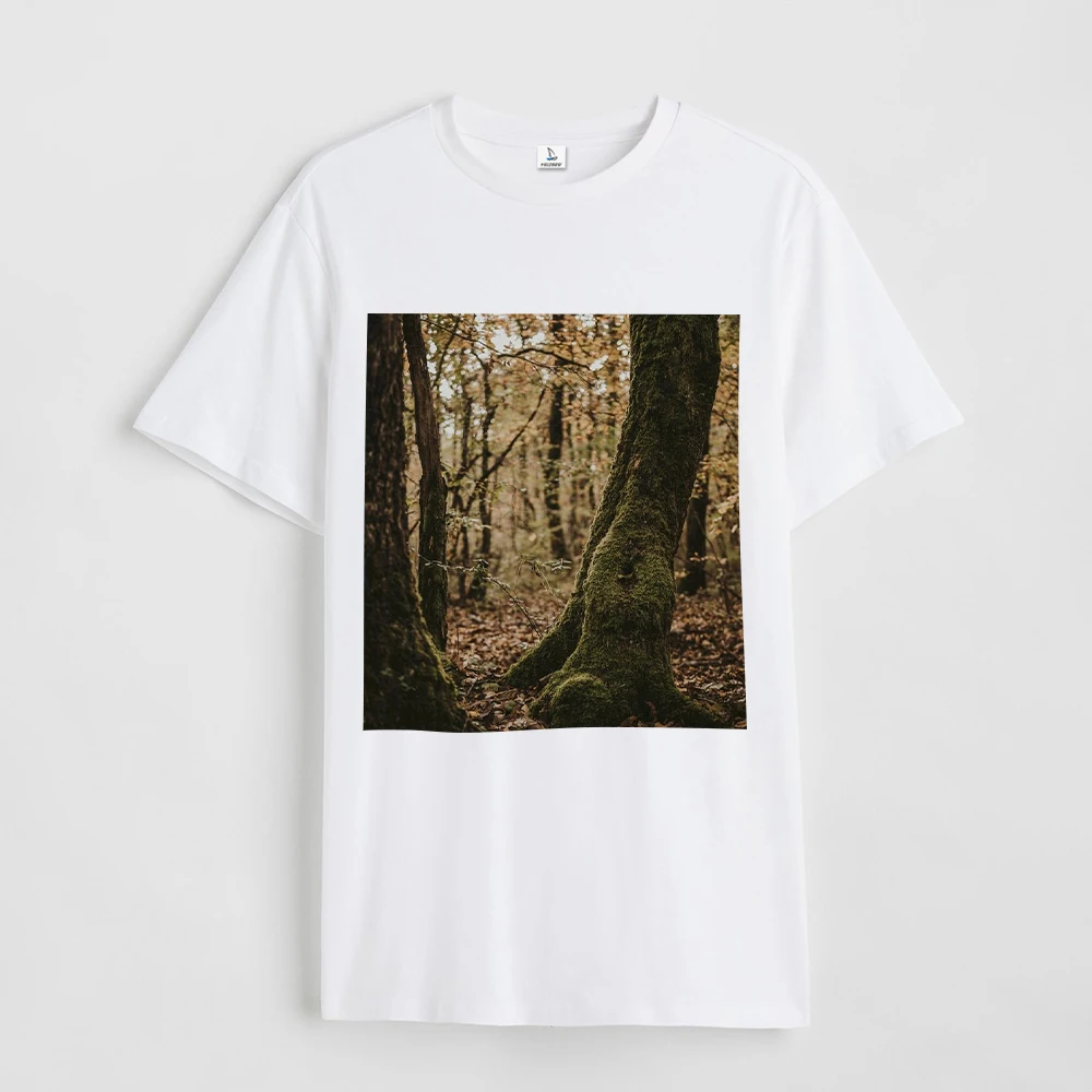 

Summer New Products Short Sleeve Couple Street Trend Clothing Personality Casual Top Scenic Print Half Sleeve