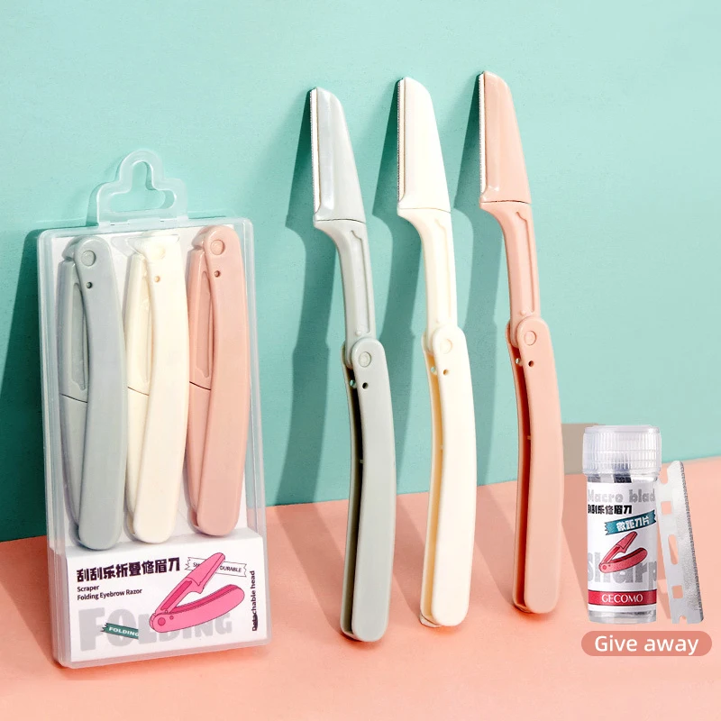 

Sdotter 3Pcs Eyebrow Razor Eyebrow Trimmer Women Face Razor Hair Remover Eye Brow Shaver Blades for Cosmetic Beauty Makeup Tools