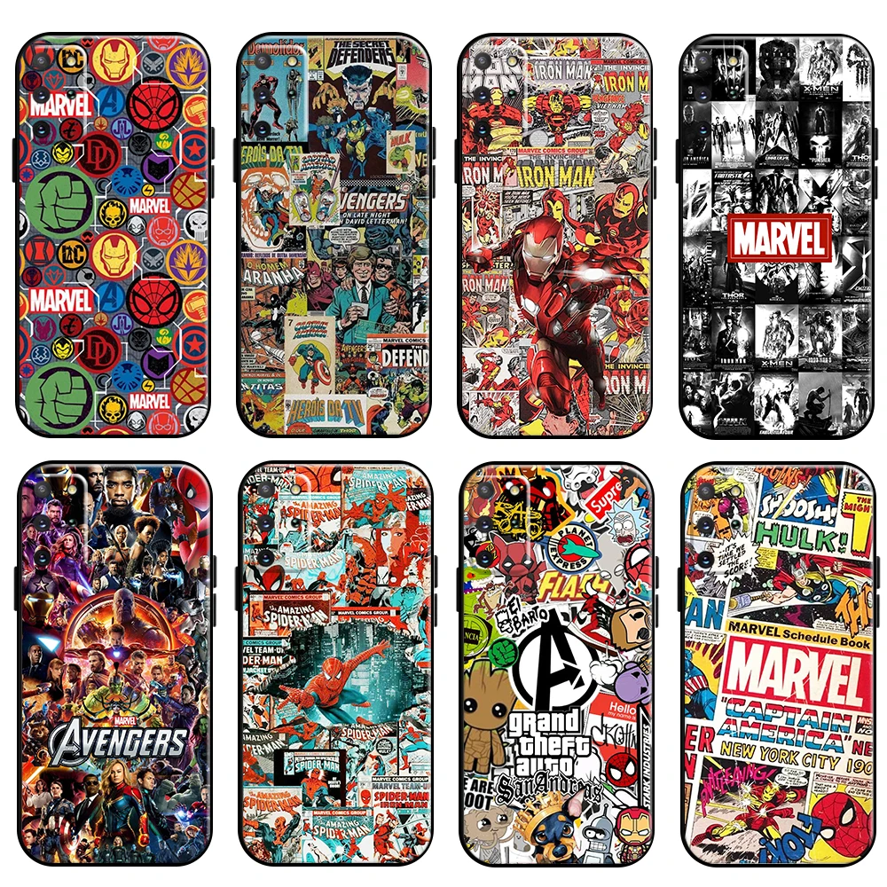 

Marvel Comics Logo Phone Case For Samsung Galaxy S21 S20 Plus Ultra FE 5G Funda Back Liquid Silicon Silicone Cover Soft Black