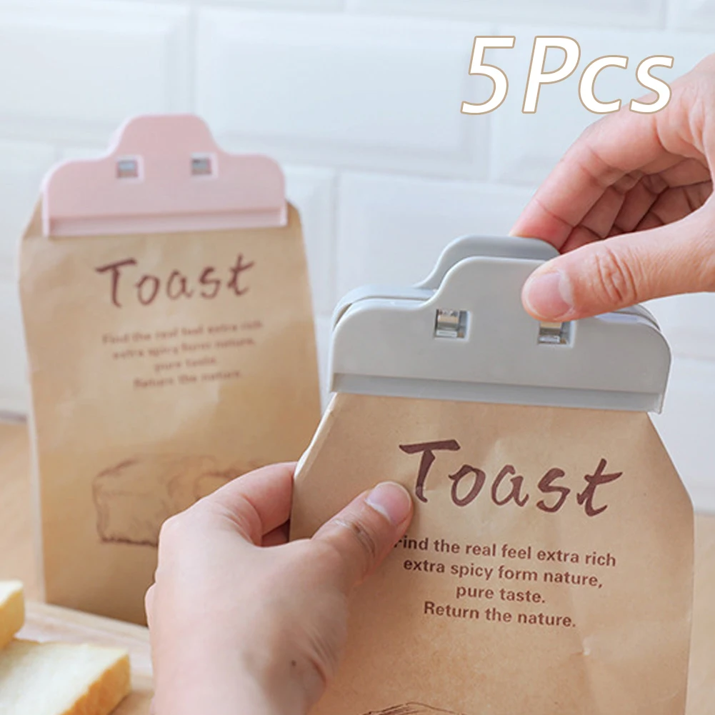 

5Pcs/lot Sealed Clips Multifunctional Large Kitchen Storage Food Snack Seal Portable Sealing Bag Clips Sealer Clamp Plastic Tool