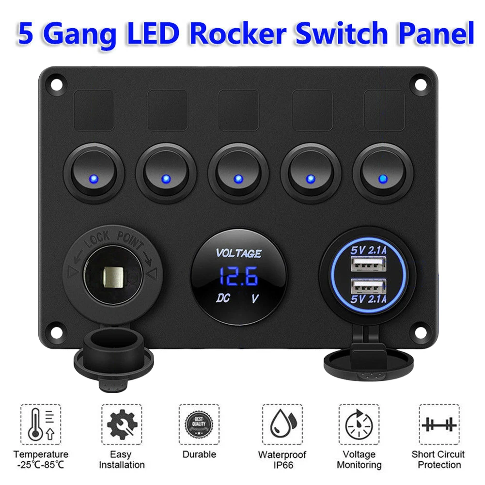 5-бандовый встроенный блок предохранителей 12 В/24 В панель переключателей для