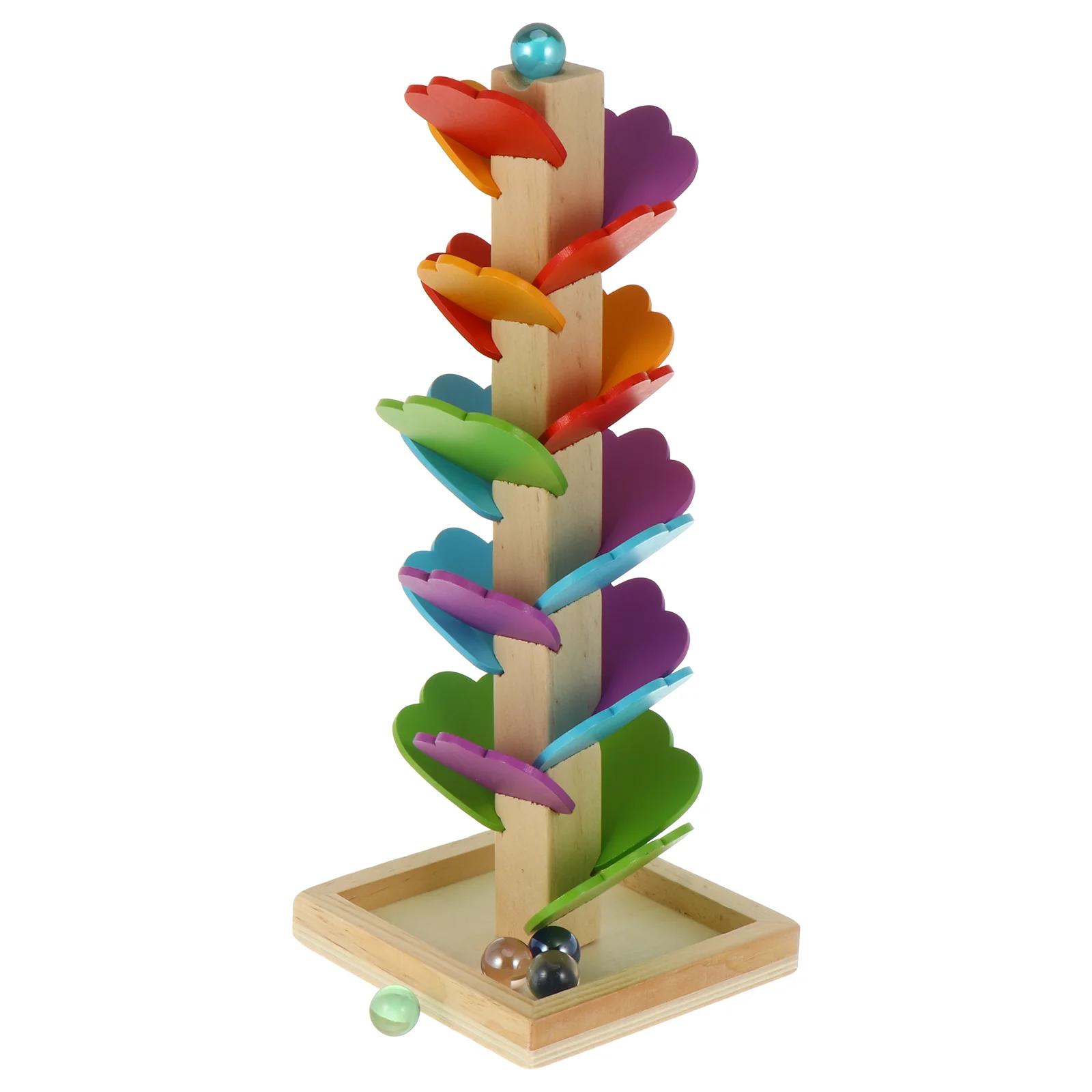 

1 Set Wooden Educational Sliding Tower Rolling for Kids Children Toddler