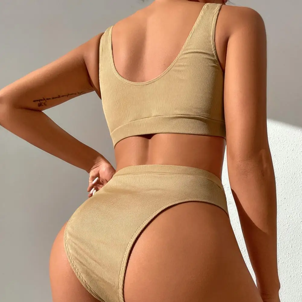 

2 Pcs/Set Women Swimsuit Wireless Summer Bikini Comfortable Bikini Set