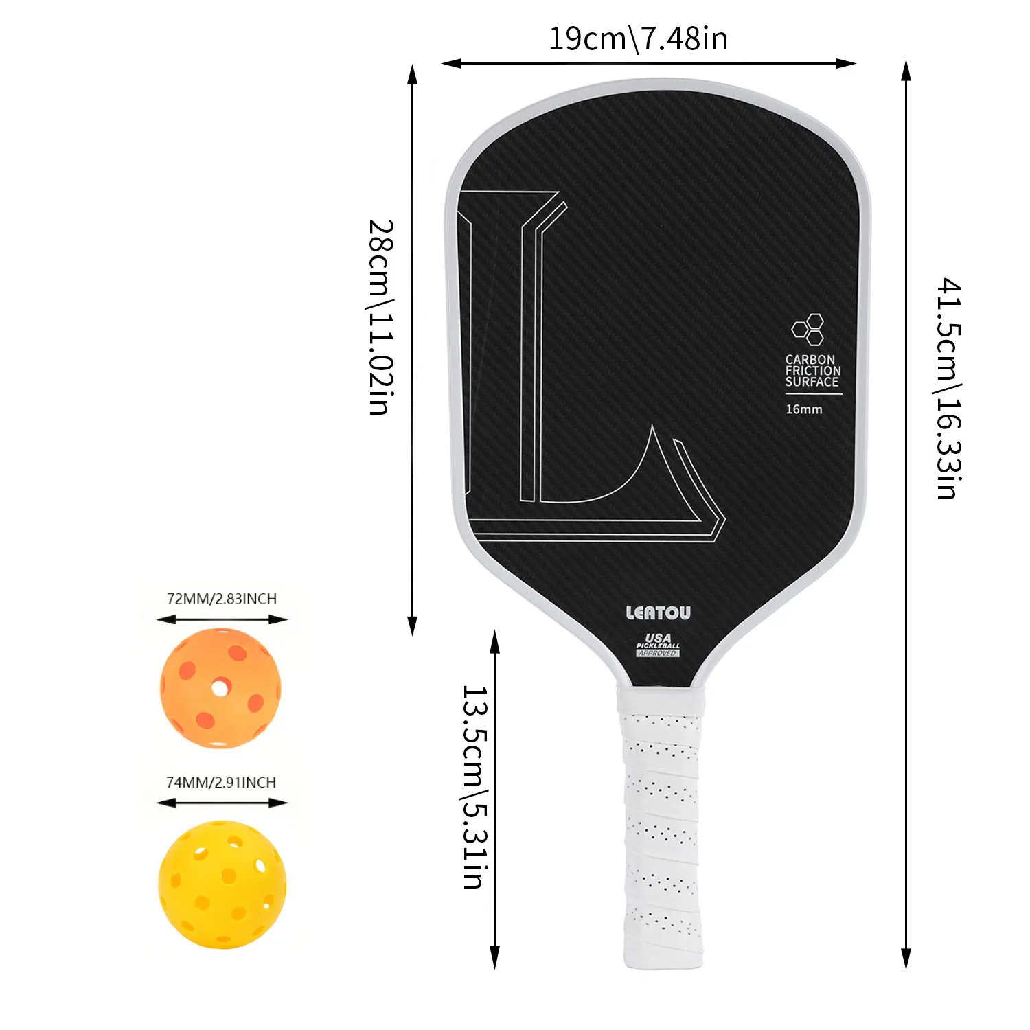 Одобренное USAPA Pro Pickleball Paddle Professional для вращения с контролем мощности шариковые