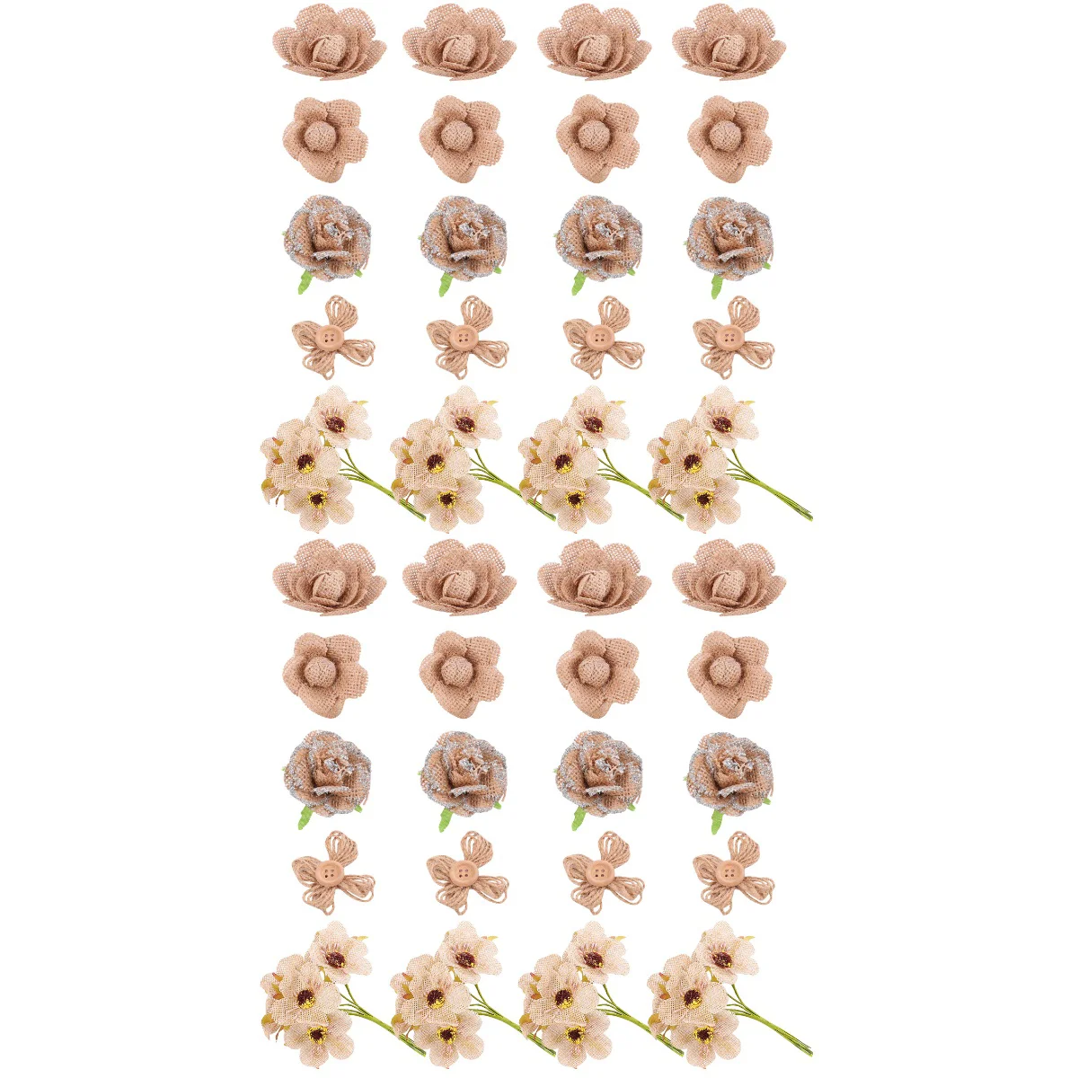 

Burlap Flowersjute Diy Flower Rose Wedding Crafts Stemsfor Bows Rustic Bow Christmas Embellishment Lace Supplies Floral