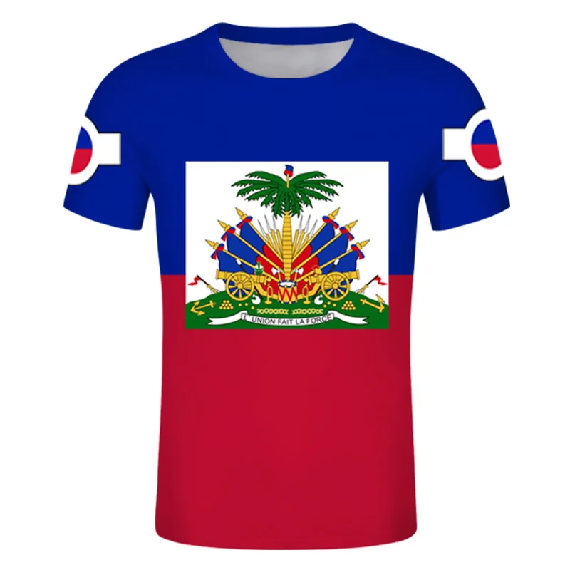 

Haiti Free Custom Tshirt French Haitian Republic Tshirts Flag Emblem Tee Shirts DIY HT Country Name Number T Shirt