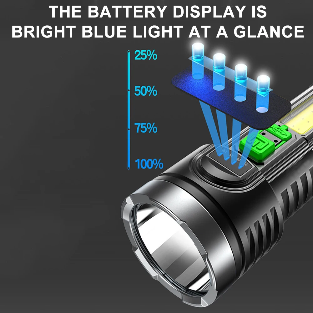 

Portable LED Flashlight USB Rechargeable Flashlight Fishing IPX4 Waterproof 500LM Outdoor Lighting for Hiking Climbing Emergency