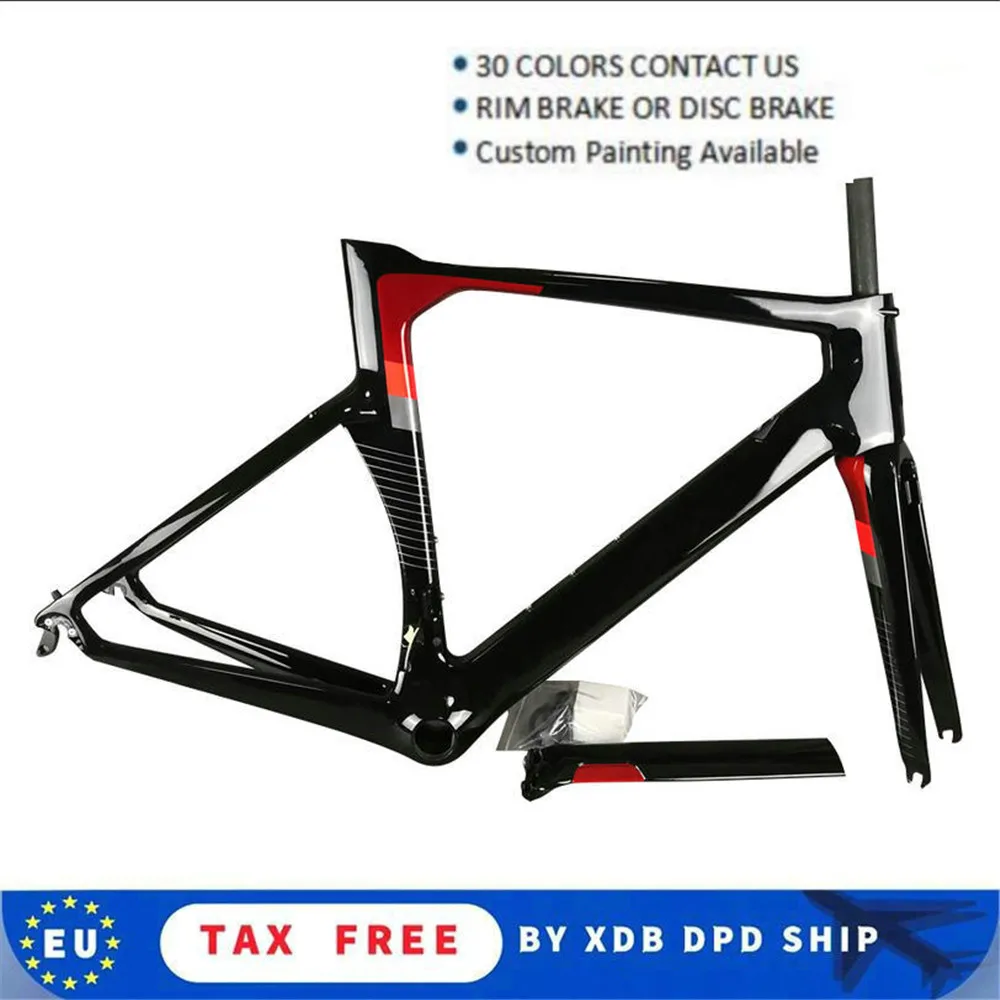 

T1000 Red Black CONCEPT Carbon Frame Glossy Frameset Road Bike Frame Carbon Bicycle Frameset 20 colors