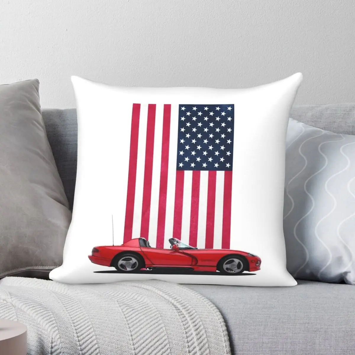 

Merican Viper Pillowcase Polyester Linen Velvet Creative Zip Decor Pillow Case Room Cushion Cover
