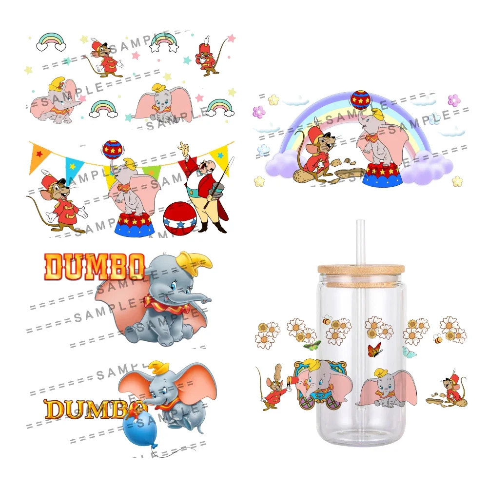 Disney Cartoon Dumbo Pattern UV DTF Transfer Sticker Wodoodporne naklejki transferowe do naklejek szklanych kubków o pojemności 16 uncji