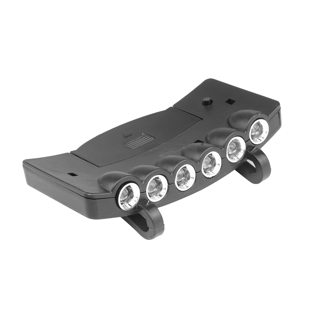 

6 Leds Head Cap Brim Light Night Safe Clip-on Head Cap/Hat Brim Light Fishing Camp Hunting Outdoor Lighting Head Lamp Torch