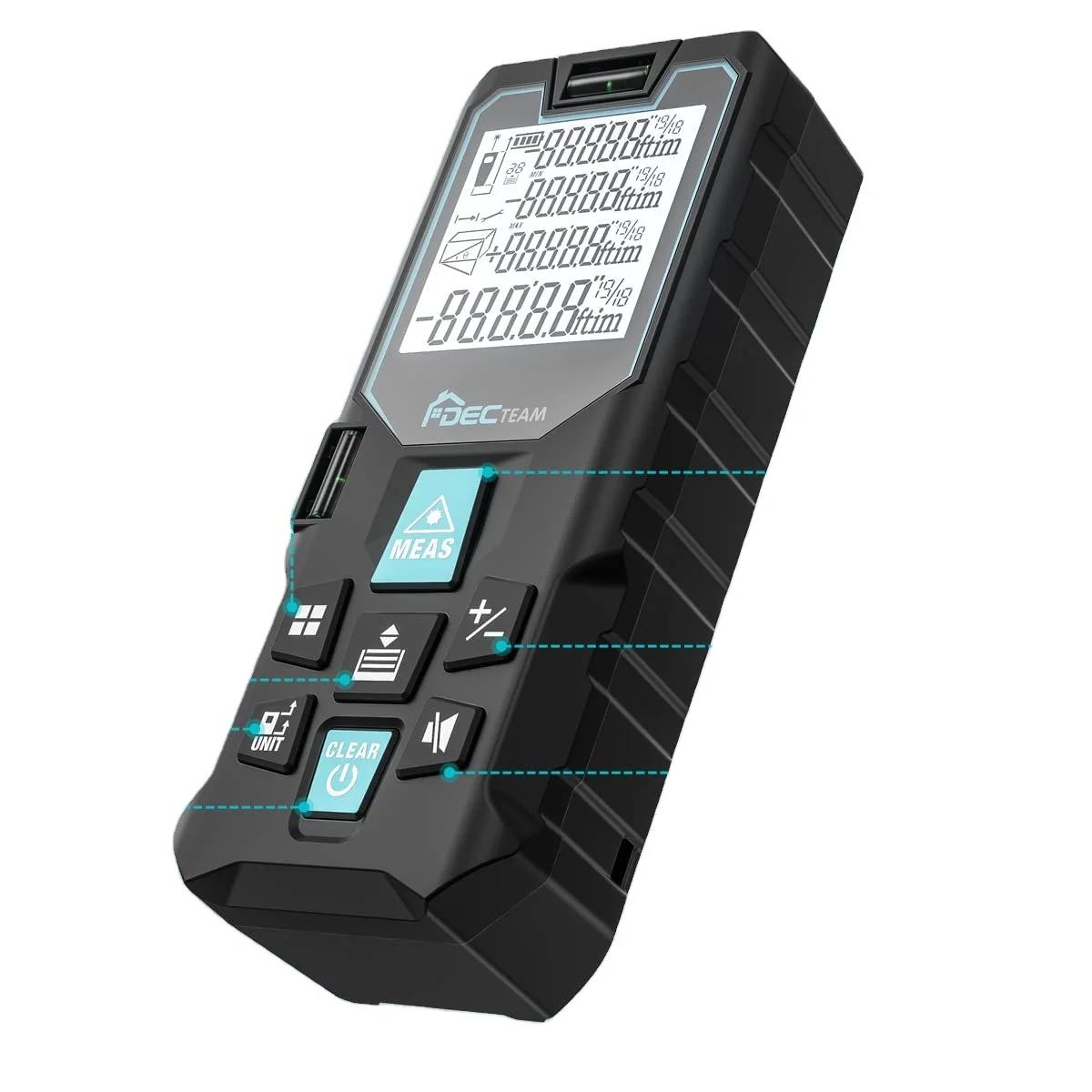 Фото Лазерный дальномер Decteam D8-LM50 120 м с функцией записи данных №1