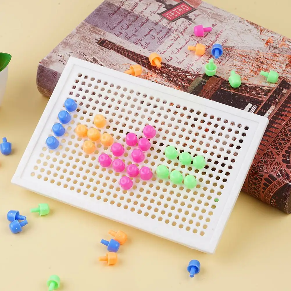 

96 Mushroom Nail Toys Fighting Board Combination Nail Years Old Kindergarten Clever Children Puzzle 3-7 Z7f6