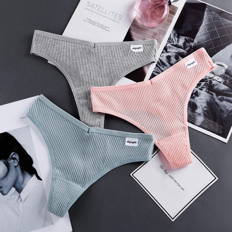 

G-string Panties Cotton Women's Underwear Comfortable Casual T back Female Solid Color Low Waist Thong Intimate Lingerie