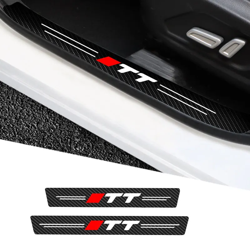 

4Pcs Car Stickers Anti Scratch Door Sill Protector ​Threshold Protection Carbon Fiber Stylin For Audi A3 A4 A5 A6 A8 Q3 Q5 Q7 TT