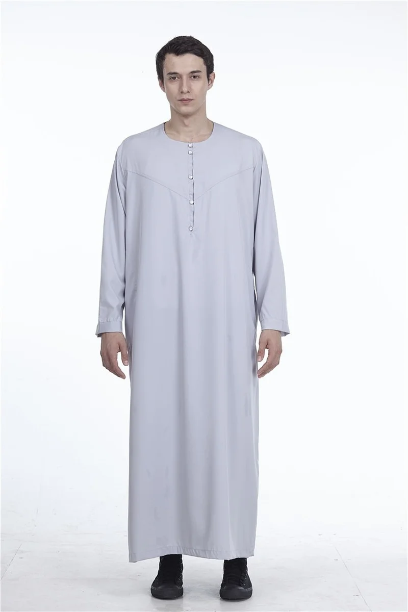 

Mens Clothing Robe Long Sleeve Arab Jubba Thobe Man Solid Color Kaftan Middle East Islamic Ethnic Clothing Turkey Abaya Costumes