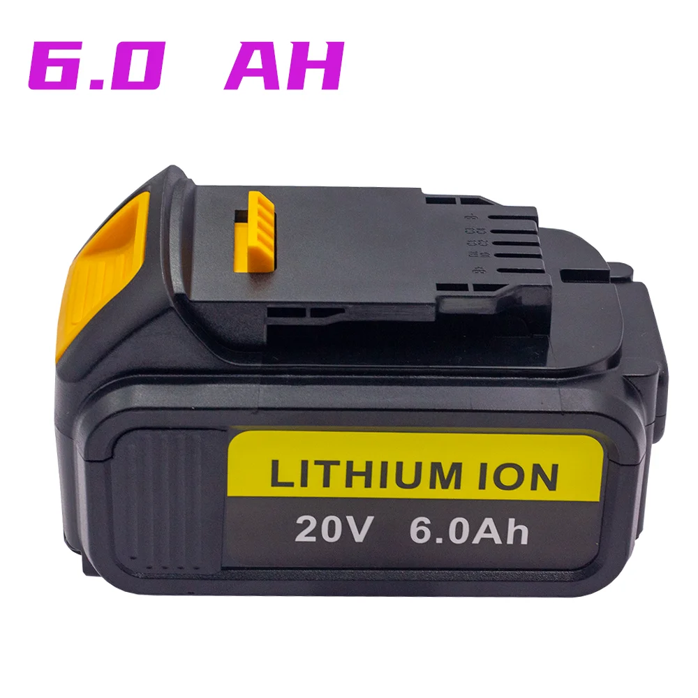 

6.0AH For DeWalt 18v 20v MAX DCB205 DCB201 DCG412 DCD740 DCB203 DCK250P2 DCB181 DCB204 High Capacity Power Tool Lithium Battery